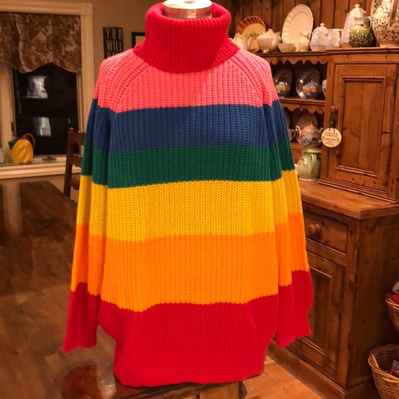 Lazy Oaf Rainbow Roll Neck Sweater 